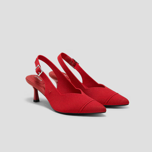 Women Shoe - Mid Heels (Red)