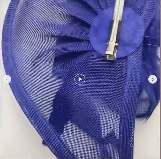 Women Hat - Formal Feather (Blue-ClipOn)